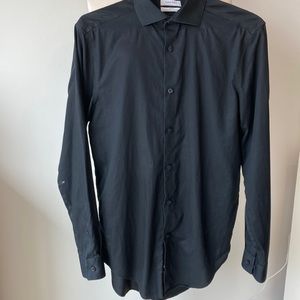 Calvin Klein Black Dress Shirt slim fit non iron 15 32/33
